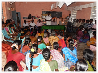 Villagers attending the official Hand in Hand program launch | Paramesvaramangalam village |Tamil Nadu, India